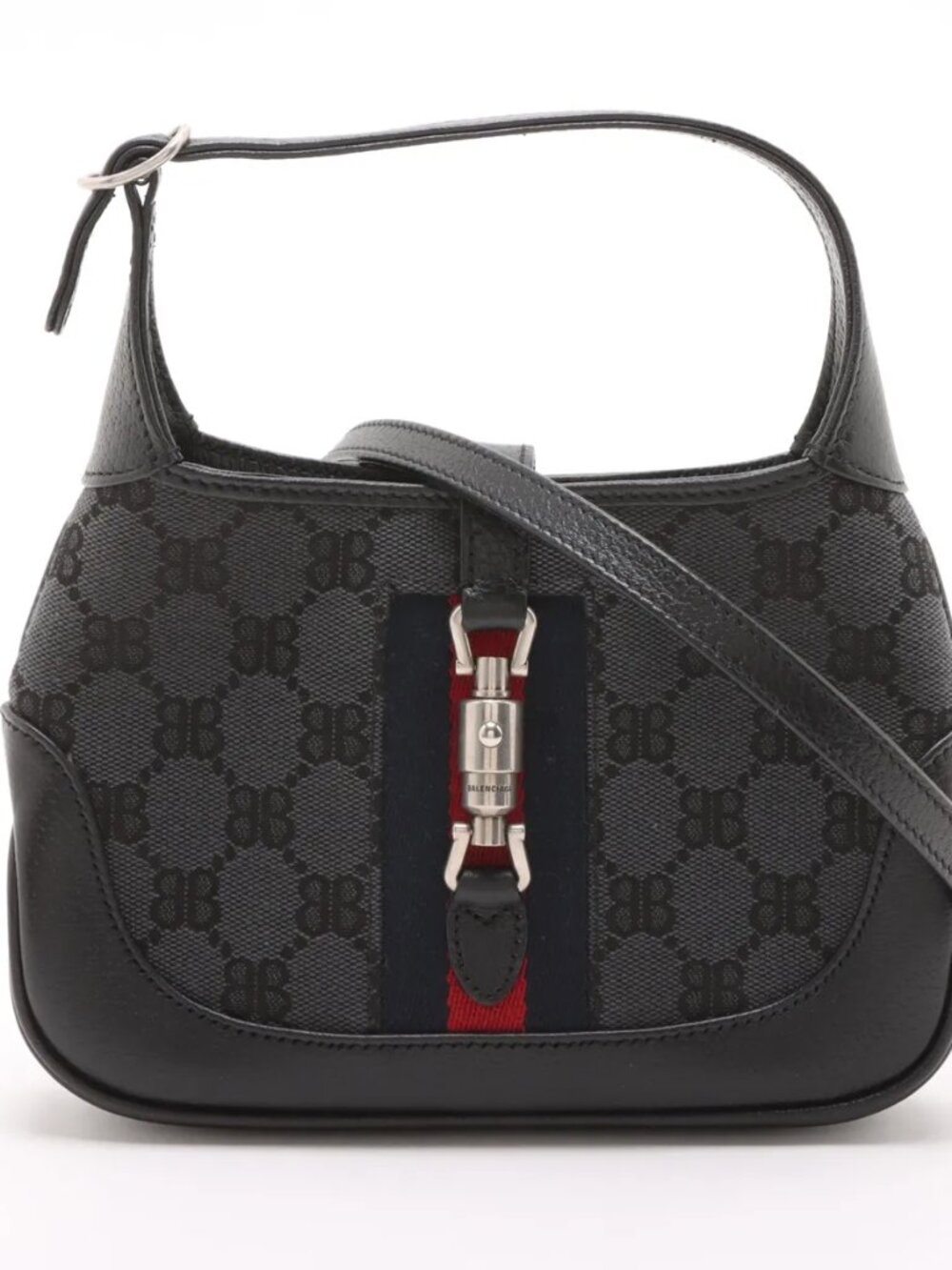 Gucci x Balenciaga Jackie The hackers projects canvas x leather Shoulder bag Bla